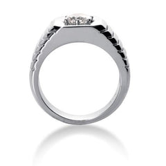 Round Brilliant Diamond Mens Ring in 14k white gold (0.25cttw, F-G Color, SI2 Clarity)