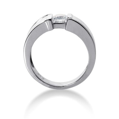 Round Brilliant Diamond Mens Ring in 14k white gold (0.25cttw, F-G Color, SI2 Clarity)