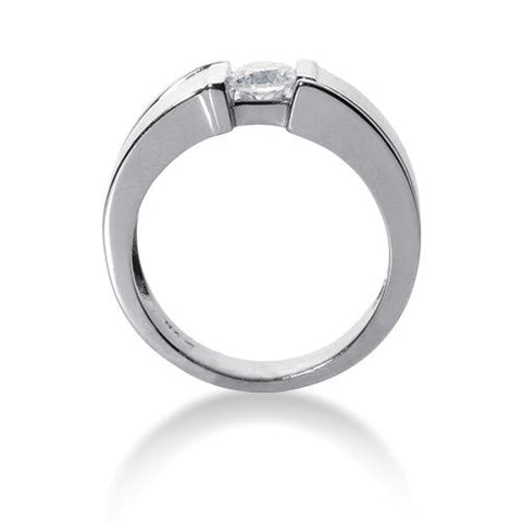 Round Brilliant Diamond Mens Ring in 14k white gold (0.25cttw, F-G Color, SI2 Clarity)