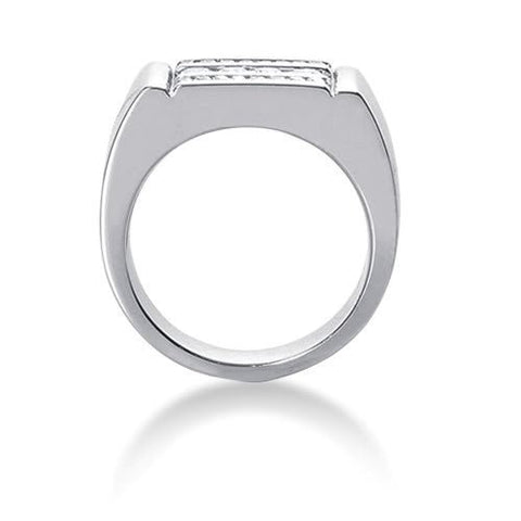 Round Brilliant Diamond Mens Ring in 14k white gold (0.56cttw, F-G Color, SI2 Clarity)