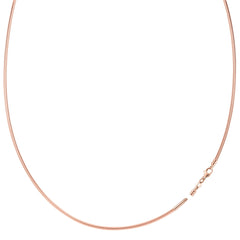 Round Omega Chain Necklace With Screw Off Lock In 14k Rose Gold, 1.5mm, 17" - JewelryAffairs
