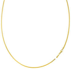 Round Omega Chain Necklace With Screw Off Lock In 14k Yellow Gold - JewelryAffairs