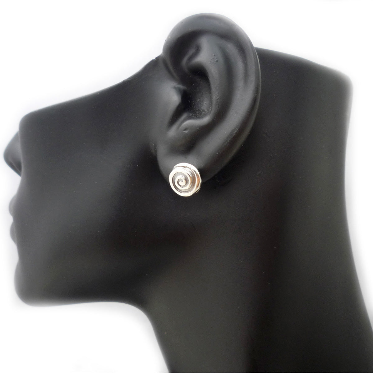 Sterling Silver Ancient Greek Key Stud Earrings, Diameter 10mm fine designer jewelry for men and women