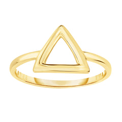 14K Yellow Gold Triangle Design Ring, Size 7