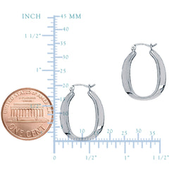 14K Gold Shiny Oval Shape Hoop Earring fine designer jewelry for men and women