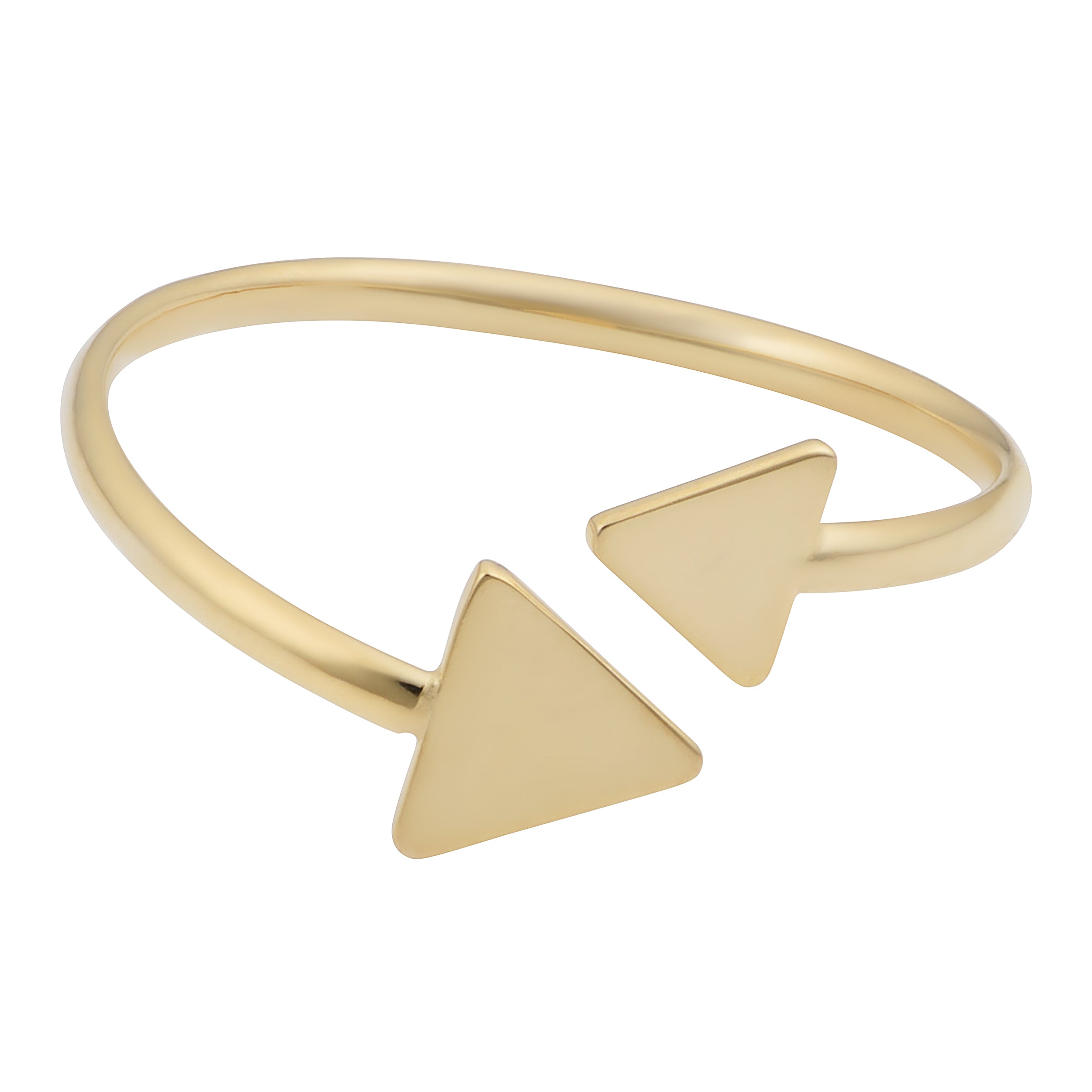 14k Yellow Gold Double Triangle Bypass Ring fine designer jewelry for men and women