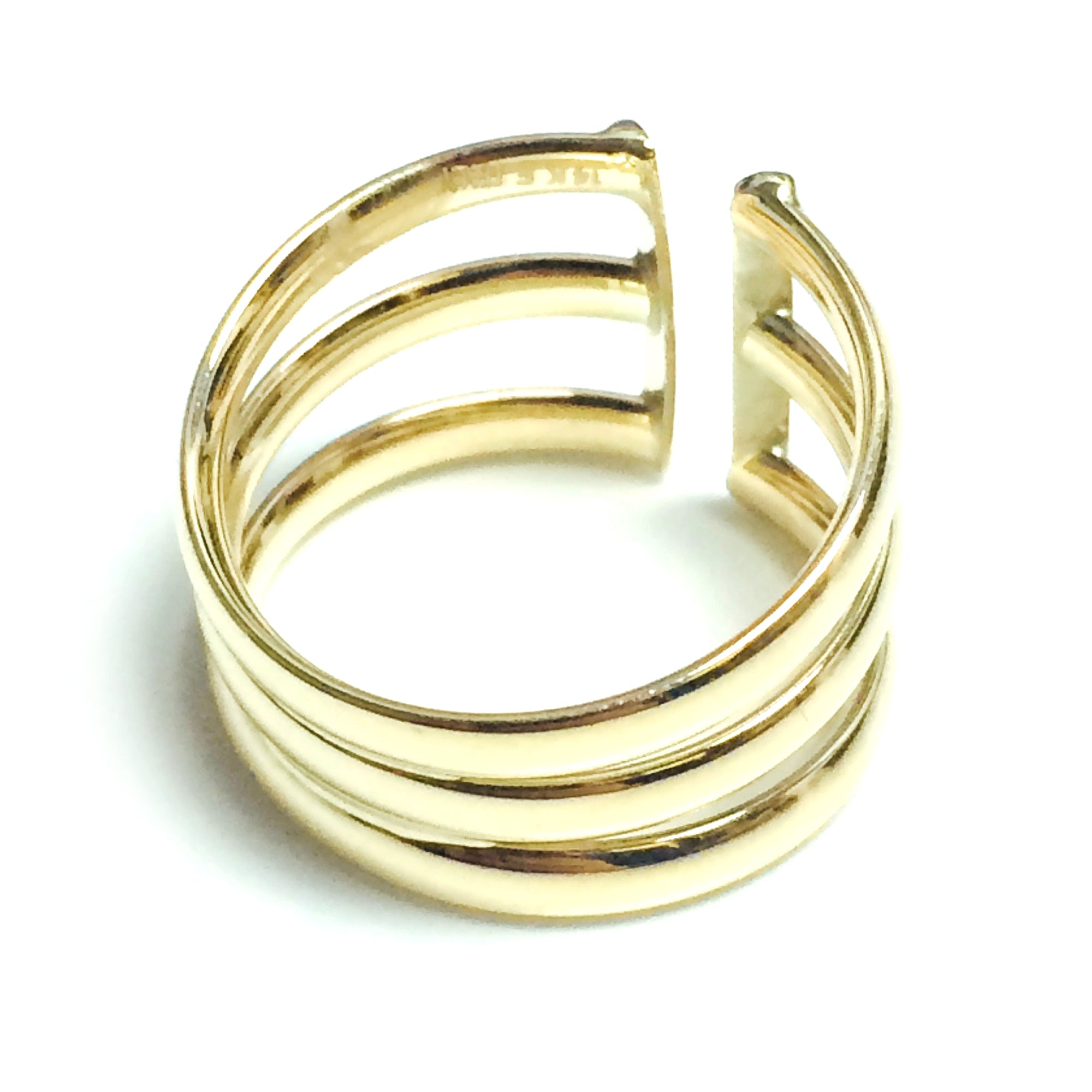 14k Yellow Gold Triple Open Band Ring fine designer jewelry for men and women