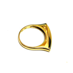 14k Yellow Gold Square Bar Ring, Size 7