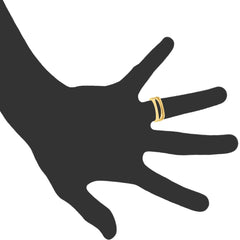 14K Yellow Gold Parallel Bar Design Fancy Ring, Size 7 fine designer jewelry for men and women