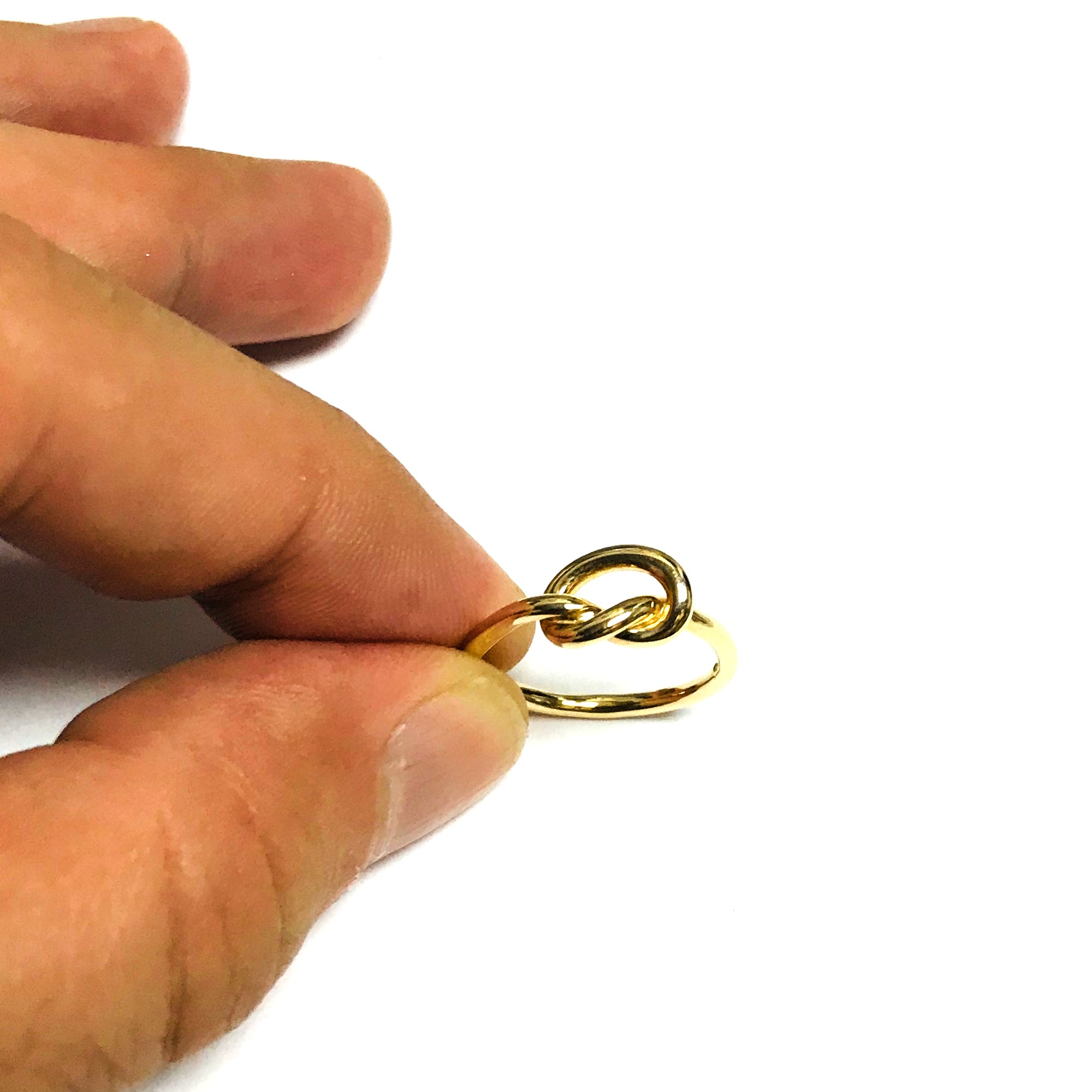 14K Yellow Gold Lovers Love Knot Pretzel Ring, Size 7 fine designer jewelry for men and women