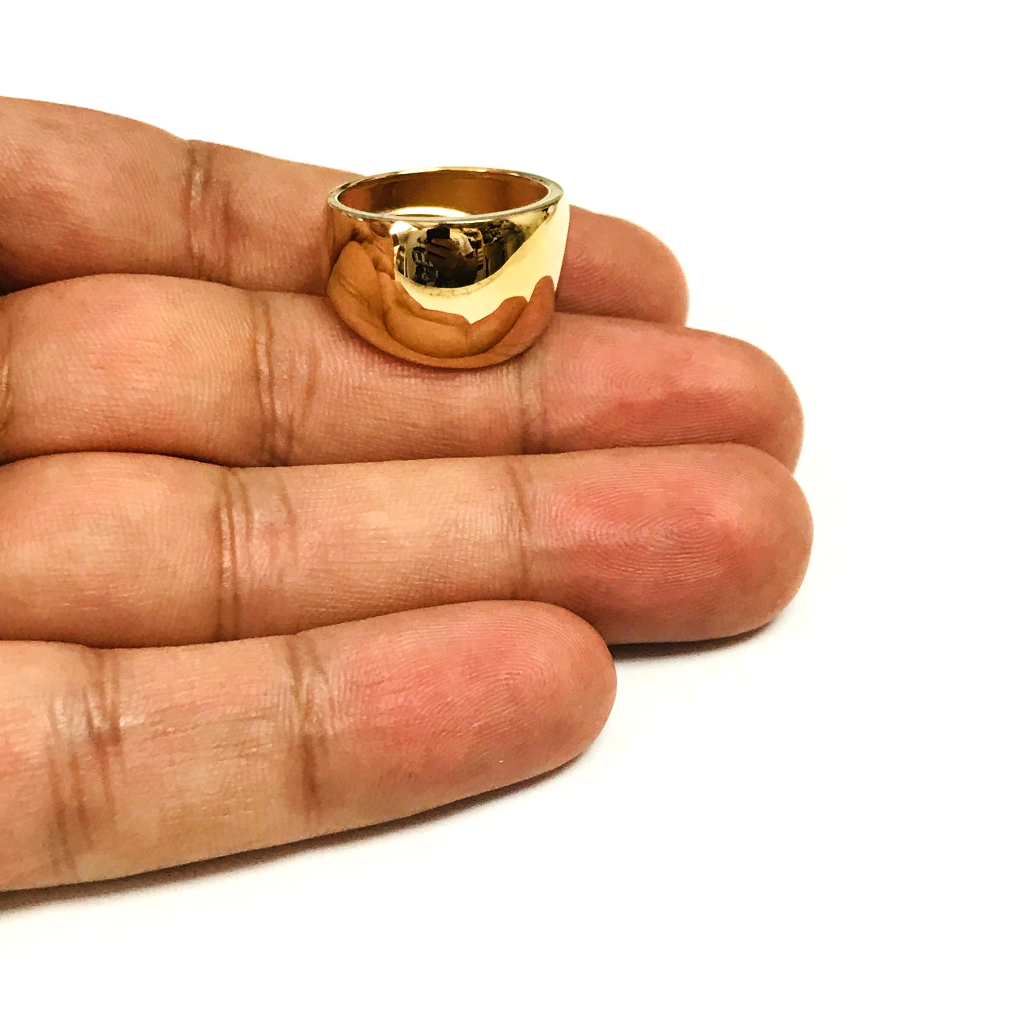 14k Yellow Gold Domed Womens Ring, 7 fine designer jewelry for men and women