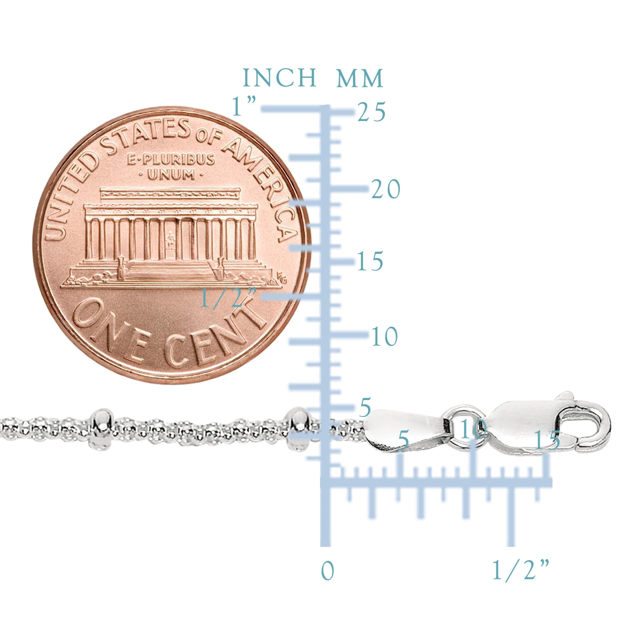 Saturn Style Chain Anklet In Sterling Silver