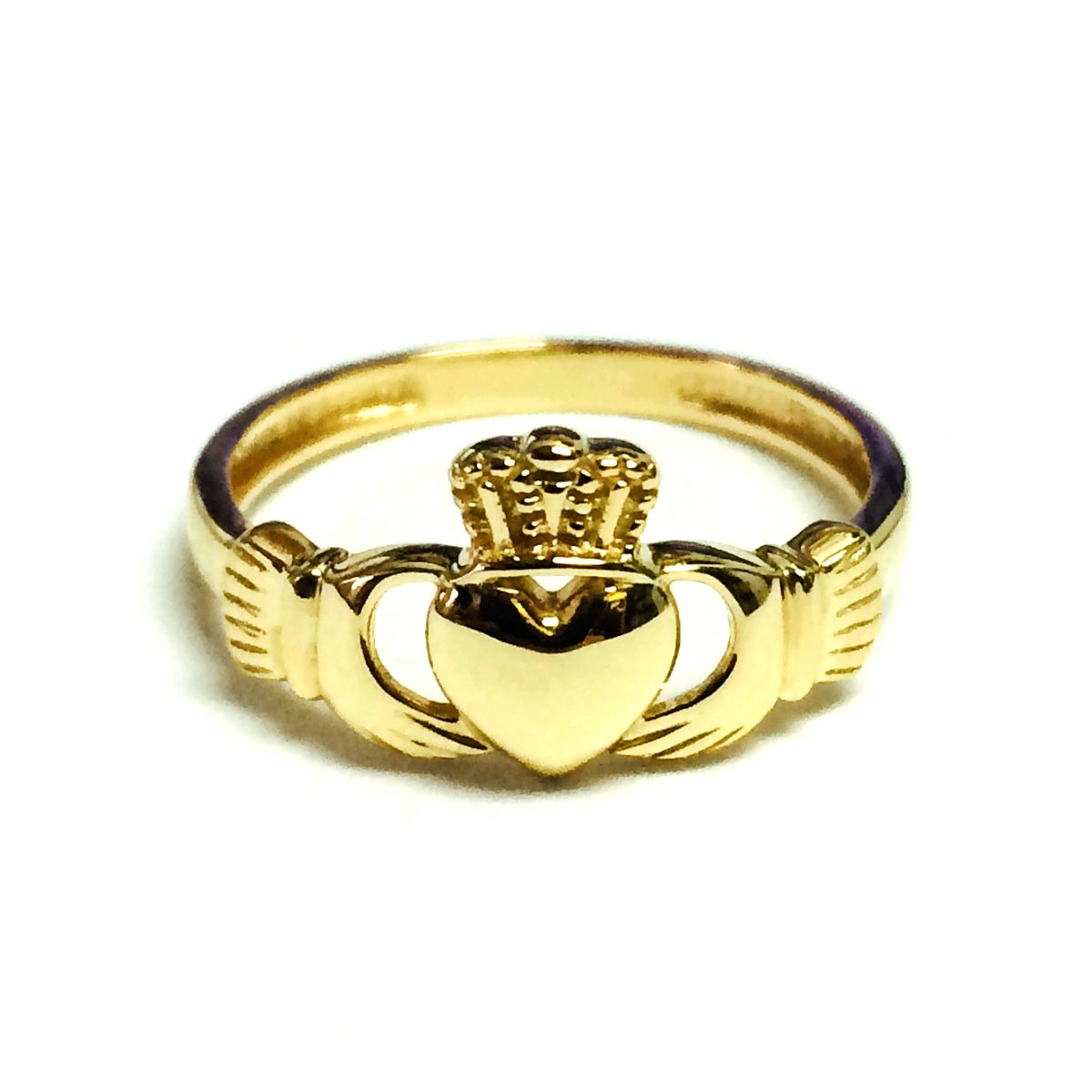 14k Yellow Gold Claddagh Ring fine designer jewelry for men and women