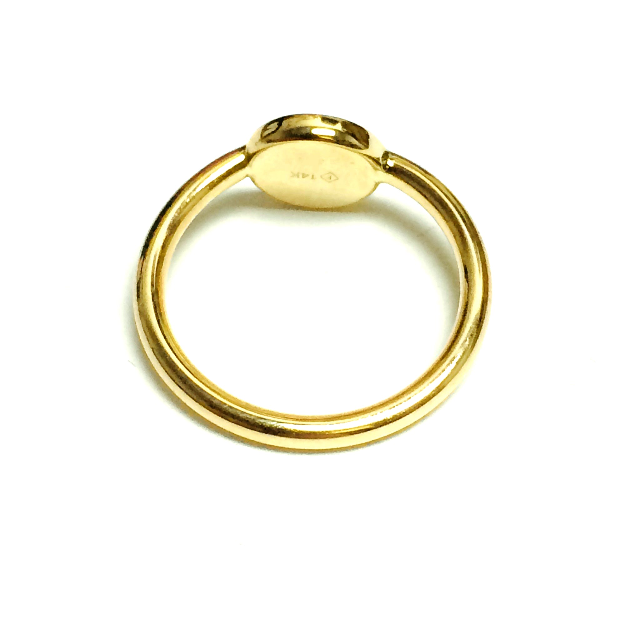 14k Yellow Gold Disc Personalized Ring fine designer jewelry for men and women