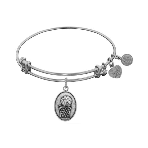 Smooth Finish Brass Basketball Angelica Bangle Bracelet, 7.25"