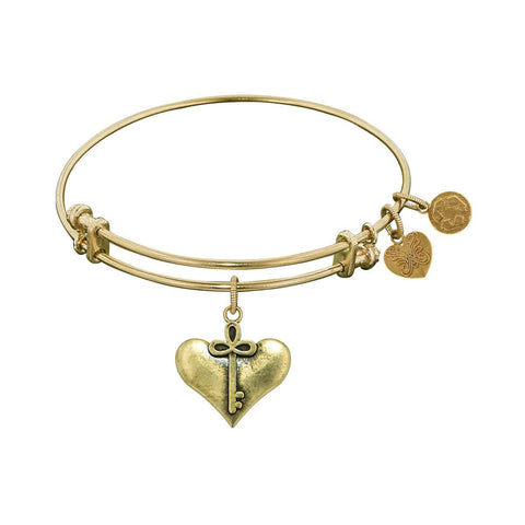 Smooth Finish Brass Cherish Angelica Bangle Bracelet, 7.25"