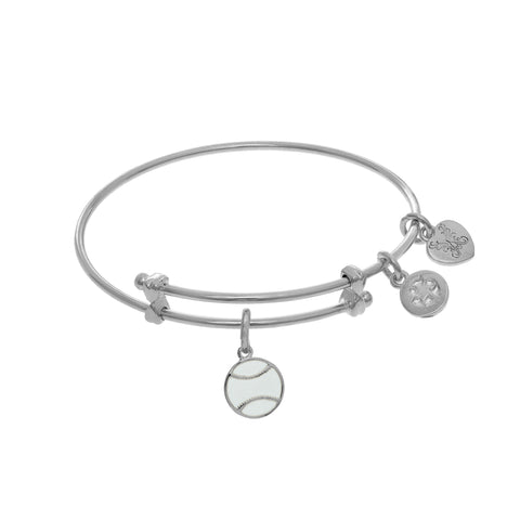 Softball Enamel Charm Adjustable Bangle Girls Bracelet