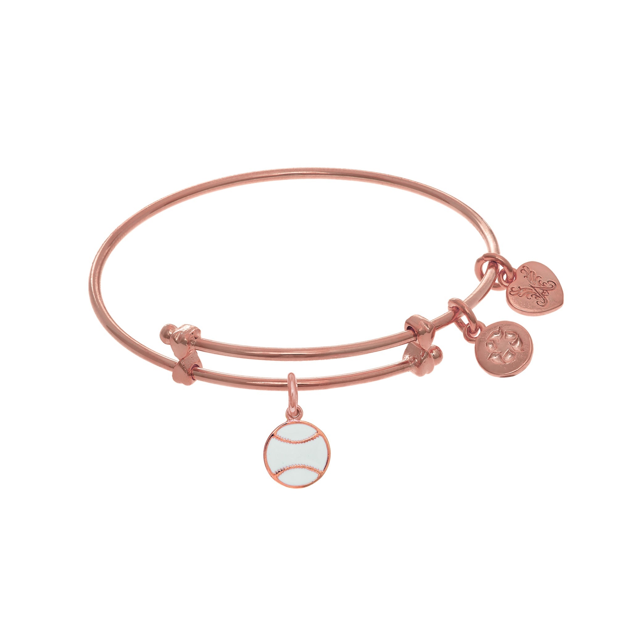 Softball Enamel Charm Adjustable Bangle Girls Bracelet - JewelryAffairs