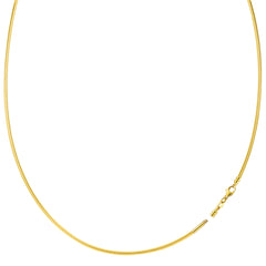 Round Omega Chain Necklace With Screw Off Lock In 14k Yellow Gold fine designer jewelry for men and women