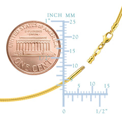 Round Omega Chain Necklace With Screw Off Lock In 14k Yellow Gold fine designer jewelry for men and women