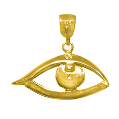 Sterling Silver 18 Karat Gold Overlay Plated Evil Eye Meandros Pendant - JewelryAffairs