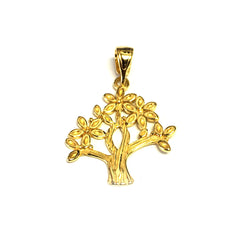 Sterling Silver 18 Karat Gold Overlay Plated Tree Of Life Pendant - JewelryAffairs
