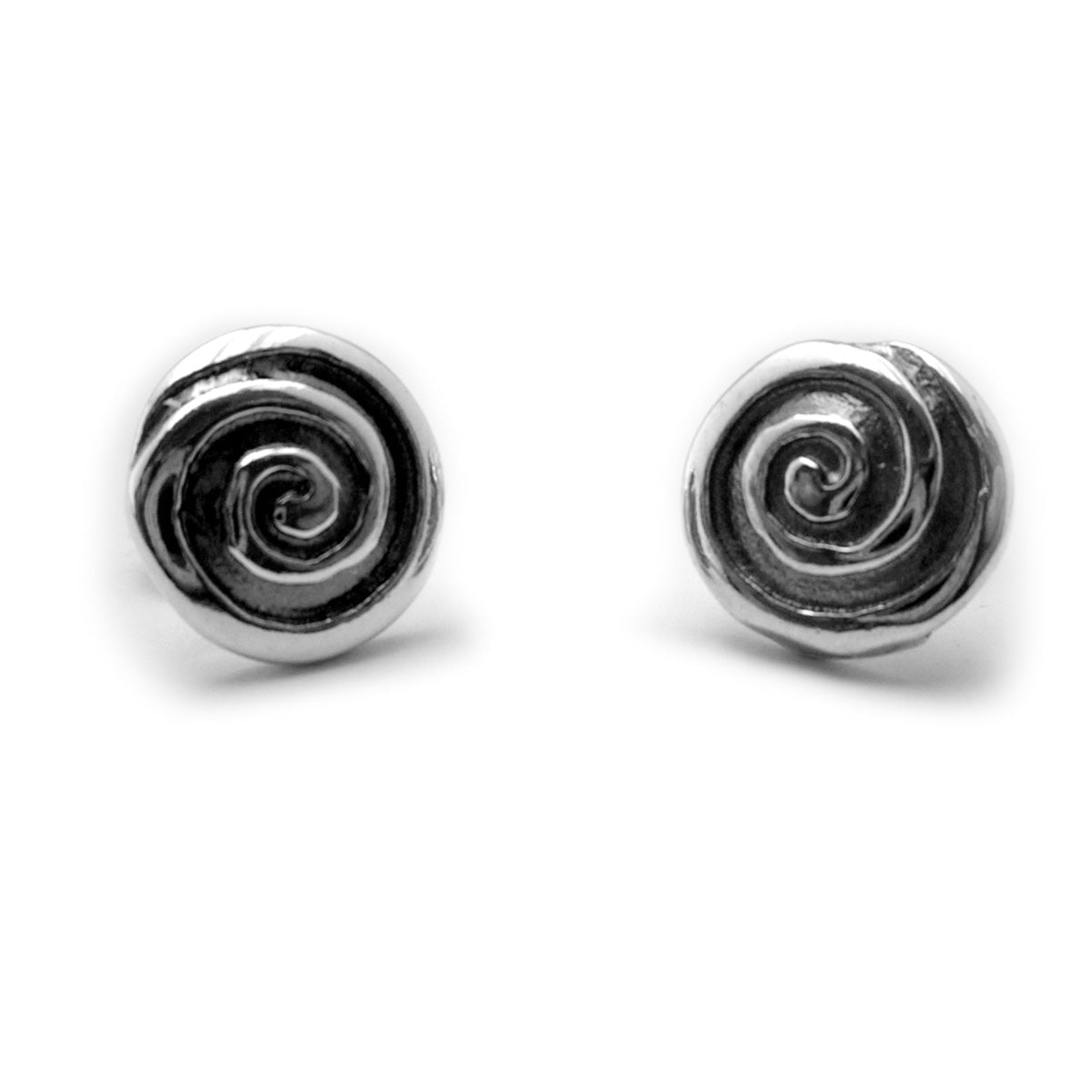 Sterling Silver Ancient Greek Key Stud Earrings, Diameter 10mm - JewelryAffairs