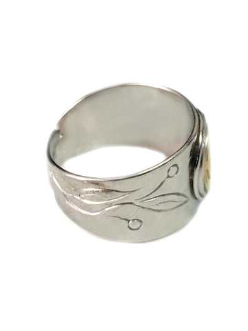 Sterling Silver and Gold Plated Spira Adjustable Ring