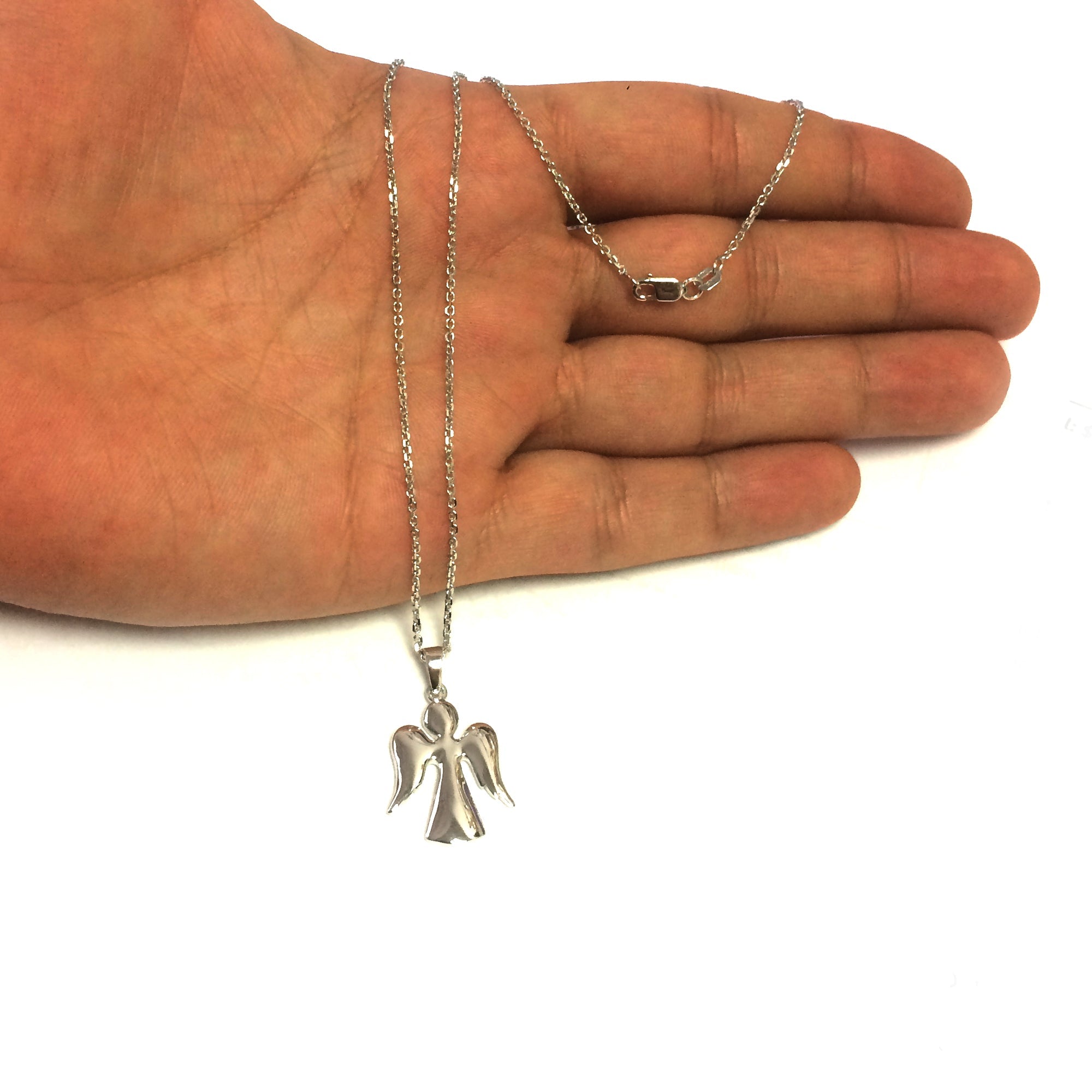 Sterling Silver Angel Pendant Sliding Fashion Necklace, 18" - JewelryAffairs