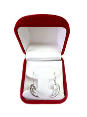 Sterling Silver Angel Wing Dangle Earrings - JewelryAffairs