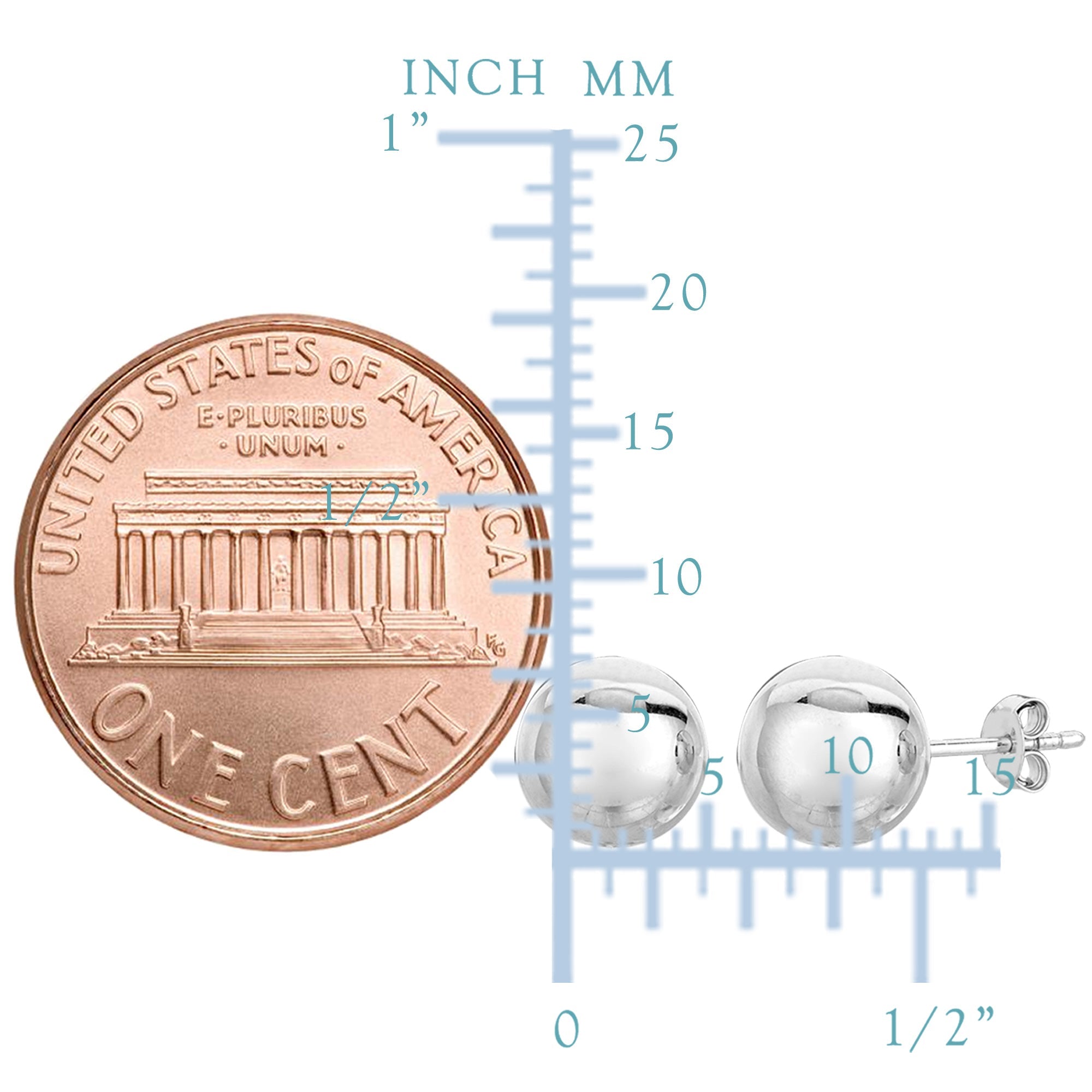Sterling Silver Ball Stud Earrings - JewelryAffairs