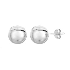 Sterling Silver Ball Stud Earrings - JewelryAffairs