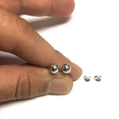 Sterling Silver Ball Stud Earrings