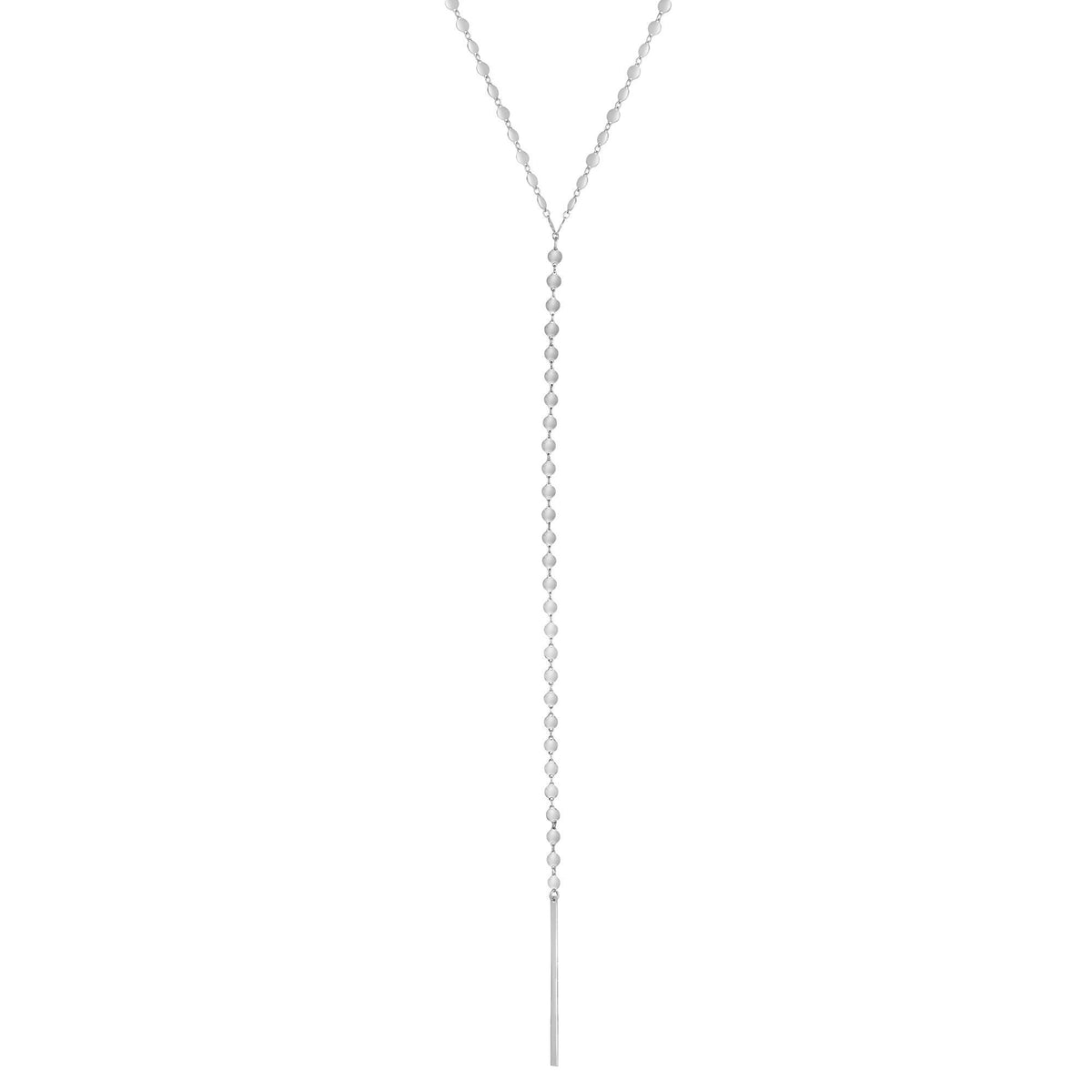 Sterling Silver Bar Charm Fancy Necklace, 24" - JewelryAffairs