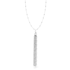 Sterling Silver Bead Charms Fancy Necklace, 24" - JewelryAffairs