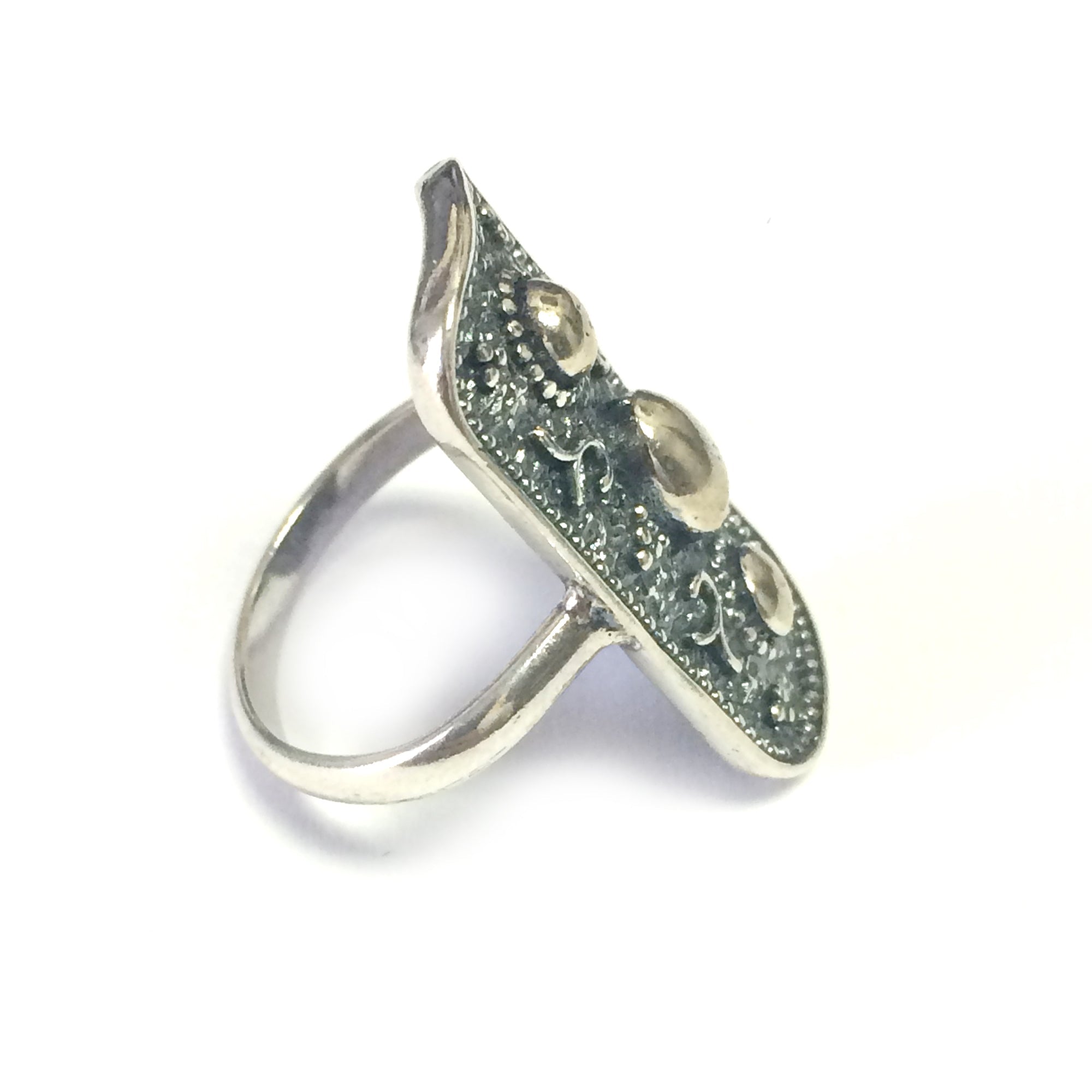 Sterling Silver Byzantine Style Rectangular Ring - JewelryAffairs