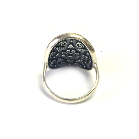 Sterling Silver Byzantine Style Round Ring