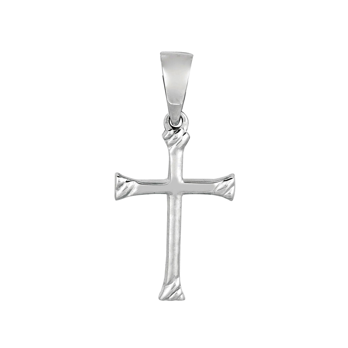 Sterling Silver Cross Pendant, 13 x 20 mm - JewelryAffairs