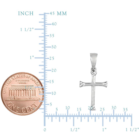 Sterling Silver Cross Pendant, 13 x 20 mm