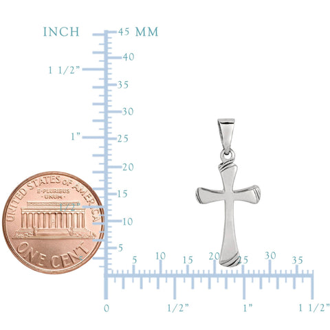 Sterling Silver Cross Pendant, 14 x 24 mm