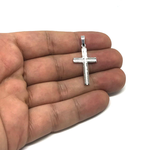 Sterling Silver Cross Pendant, 16 x 35 mm