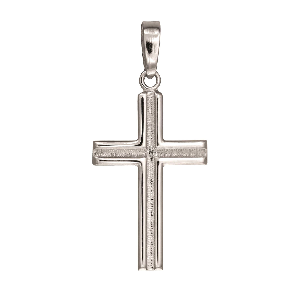 Sterling Silver Cross Pendant, 16 x 35 mm - JewelryAffairs