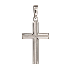 Sterling Silver Cross Pendant, 16 x 35 mm - JewelryAffairs