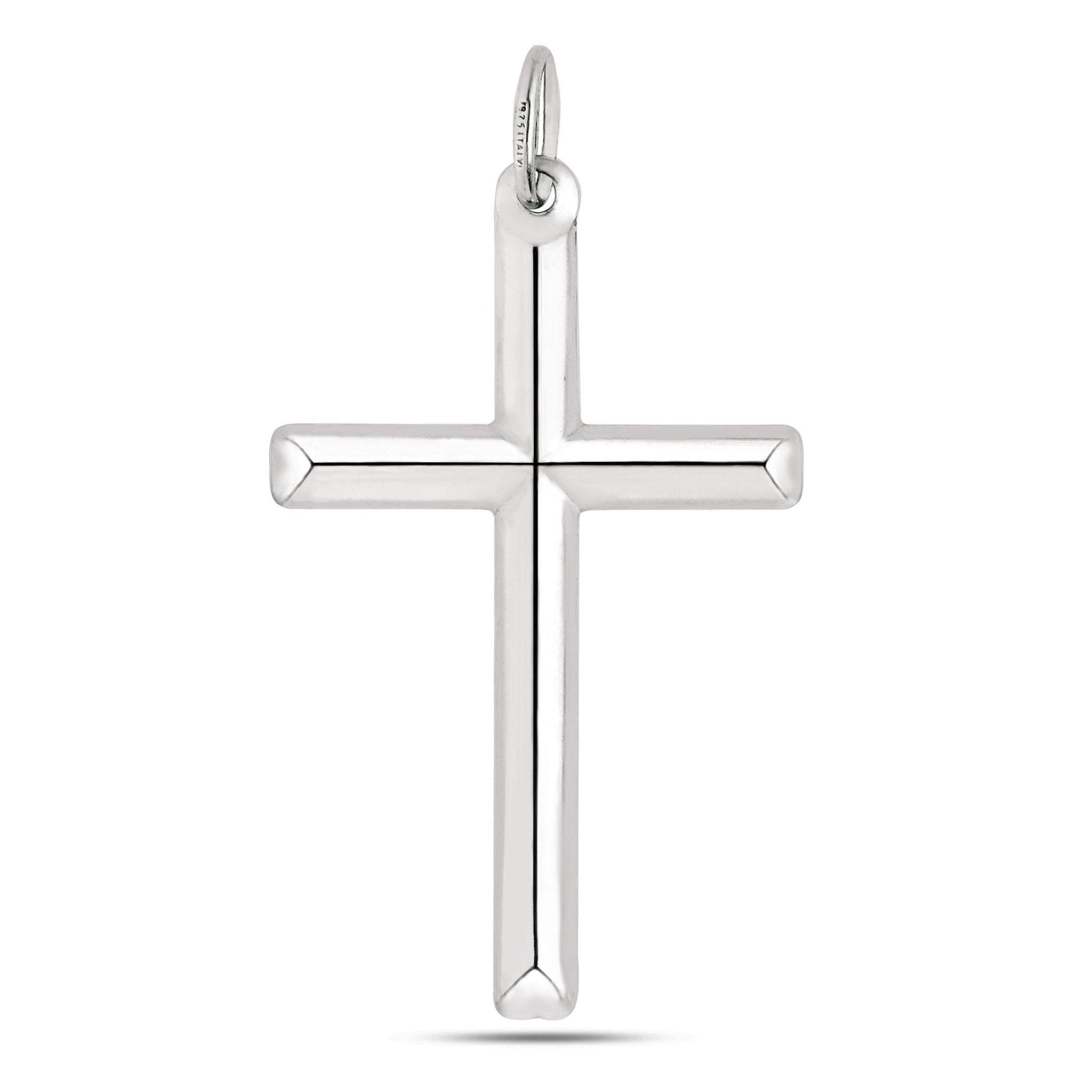 Sterling Silver Cross Pendant, 20 x 40 mm - JewelryAffairs