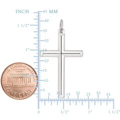 Sterling Silver Cross Pendant, 20 x 40 mm - JewelryAffairs