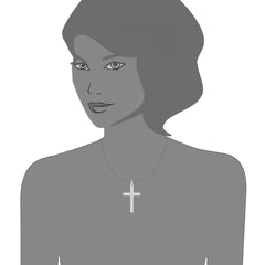 Sterling Silver Cross Pendant, 20 x 40 mm - JewelryAffairs