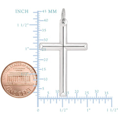 Sterling Silver Cross Pendant, 25 x 45 mm - JewelryAffairs