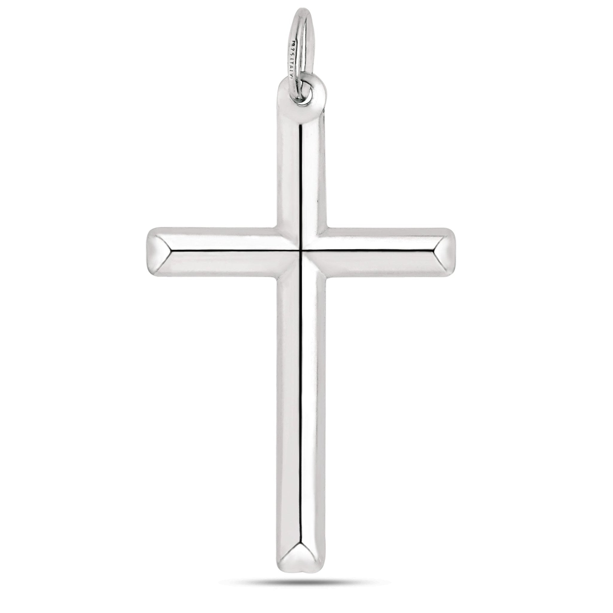 Sterling Silver Cross Pendant, 25 x 45 mm - JewelryAffairs