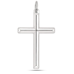 Sterling Silver Cross Pendant, 25 x 45 mm - JewelryAffairs