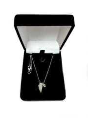 Sterling Silver CZ Angel Wing Charm Pendant Necklace, 18" - JewelryAffairs